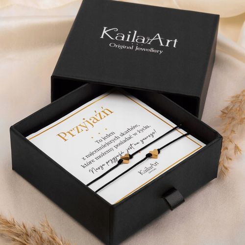 BRANSOLETKI BFF DLA 2 PRZYJACIÓŁEK ZŁOTE SERCE REGULOWANE STAL CHIRURGICZNA na Arena.pl