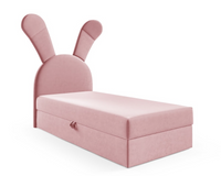 Różowy Łóżko Tapicerowane Dziecięce 100x200 cm BANKI GR - Różne Kolory