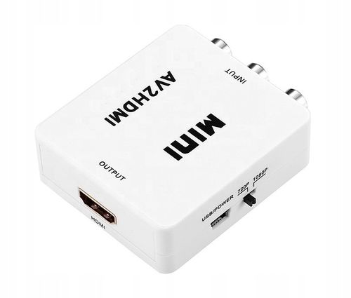 Adapter konwerter sygnału AV RCA CINCH do HDMI na Arena.pl