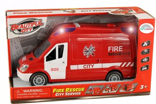 STRAŻ POŻARNA SAMOCHÓD ZABAWKA WÓZ AUTO STRAŻACKI POJAZD NAPĘD GUMOWE KOŁA na Arena.pl