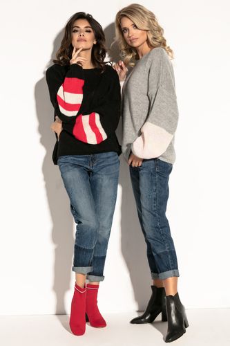 Sweter oversize F578 Szary UNI na Arena.pl