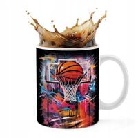 KUBEK CERAMICZNY 330ML DRUK - KOSZYKÓWKA SPORT PIŁKA KOSZ DRUŻYNA