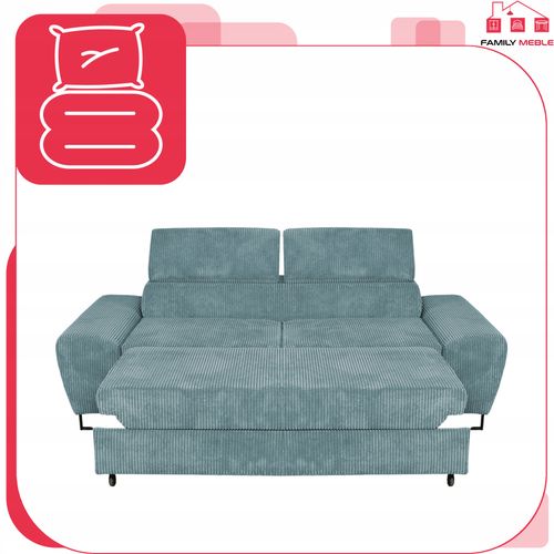 Sofa kanapa Savio salon Family meble jasny zielony sztruks reg zagłówek na Arena.pl