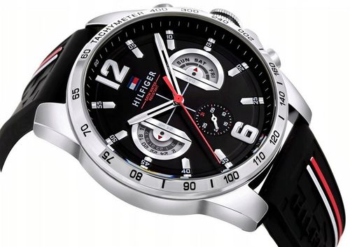 ZEGAREK MĘSKI TOMMY HILFIGER 1791473 DECKER +BOX +GRAWER datownik czarny na Arena.pl