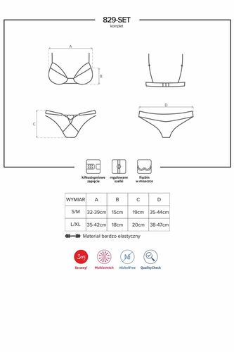 Obsessive 829-SET-3 czerwony S/M na Arena.pl