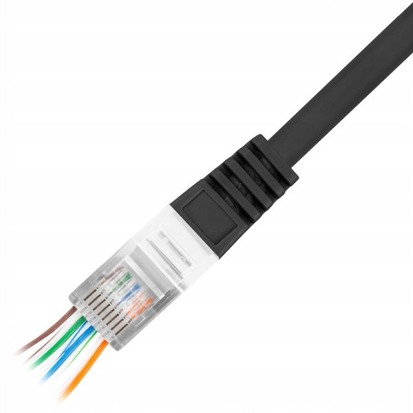 100X WTYK WTYKI KOŃCÓWKI WTYCZKA RJ45 8P8C UTP CAT KAT.5E PRZELOTOWE LANBER zdjęcie 5