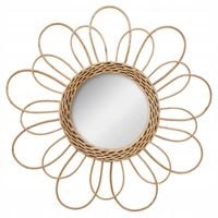 Lustro w wiklinowej ramie 38 cm kwiat BOHO ozdobne