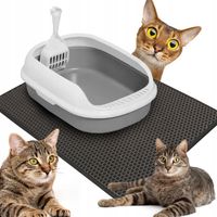 ZESTAW DLA KOTA KUWETA DUŻA OTWARTA NA ŻWIREK + ŁOPATKA + MATA POD KUWETĘ