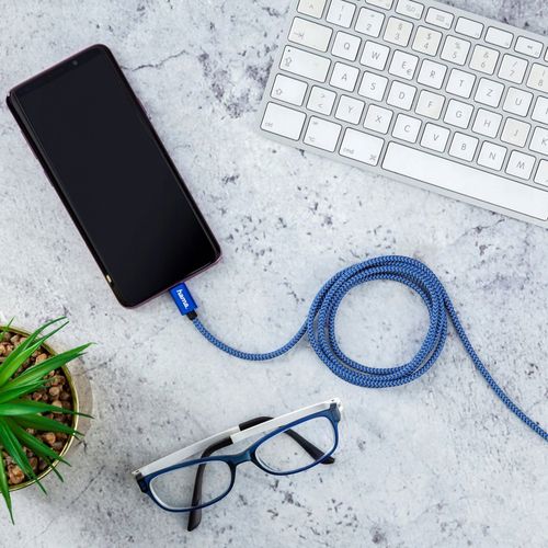 Kabel HAMA Ładujący/data Reflected USB-C - 1.5m Niebieski na Arena.pl