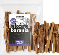 UNISZKI SKÓRA BARANIA suszona naturalny gryzak przysmak psa do żucia 100g
