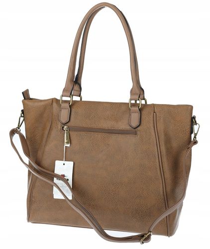 Torebka Damska Listonoszka Shopper Duża A4 Torba na Ramię CH66811 Brązowa na Arena.pl