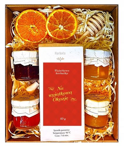 KOSZ PREZENTOWY PREZENT UPOMINEK HERBATA MIÓD DLA NA URODZINY na Arena.pl