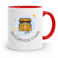 Kubek Czerwony Dla Kosmetyczki To Skarb Prezent Z Nadrukiem Ze Zdjęciem