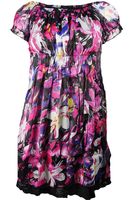 Szyfonowa, wielokolorowa tunika, czarna podszewka - S/M