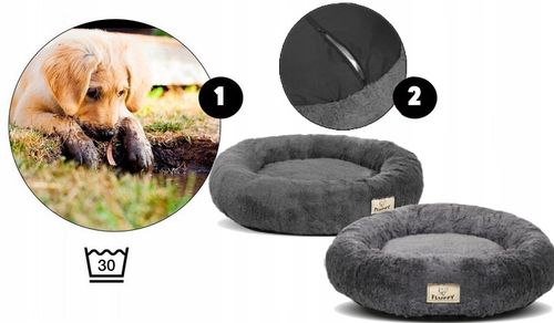 Legowisko dla Psa Kota Chmurka Shaggy Posłanie Zdejmowany Pokrowiec 80 cm na Arena.pl