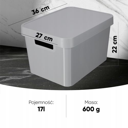 Curver Pojemnik Pudełko Z Pokrywką 17 L Szary na Arena.pl