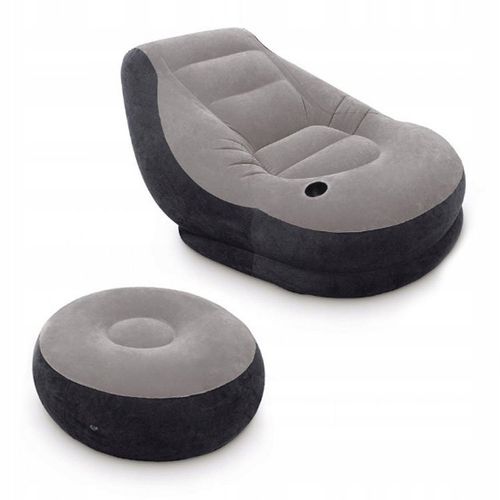 FOTEL DMUCHANY WELUROWY PUFA + PODNÓŻEK INTEX na Arena.pl