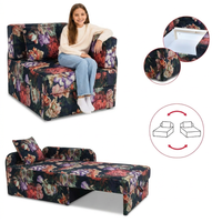 Łóżko dziecięce sofa kanapa rozkładana pojemnik kwiaty piwonie welur Denis