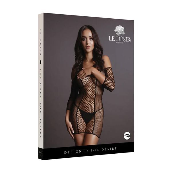 Duo Net Sleeved Mini Dress - One Size zdjęcie 3