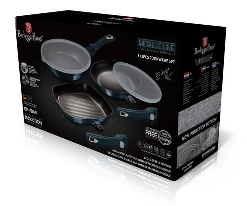 zestaw 3 patelni granitowych berlinger haus bh-7049 aquamarine na Arena.pl