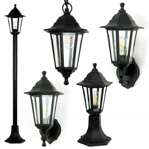 LAMPA OGRODOWA ZEWNĘTRZNA LATARNIA Z CZUJNIKIEM RUCHU I ZMIERZCHU E27 na Arena.pl