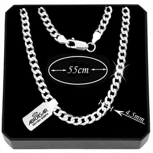 SREBRNY MĘSKI OKAZAŁY ŁAŃCUSZEK PANCERKA 045/55cm DLA NIEGO SREBRO 925 na Arena.pl