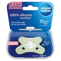 CANPOL Smoczek uspokajający silikonowy symetryczny 6-12m zielony