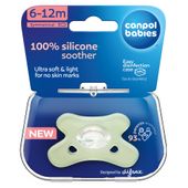 CANPOL Smoczek uspokajający silikonowy symetryczny 6-12m zielony