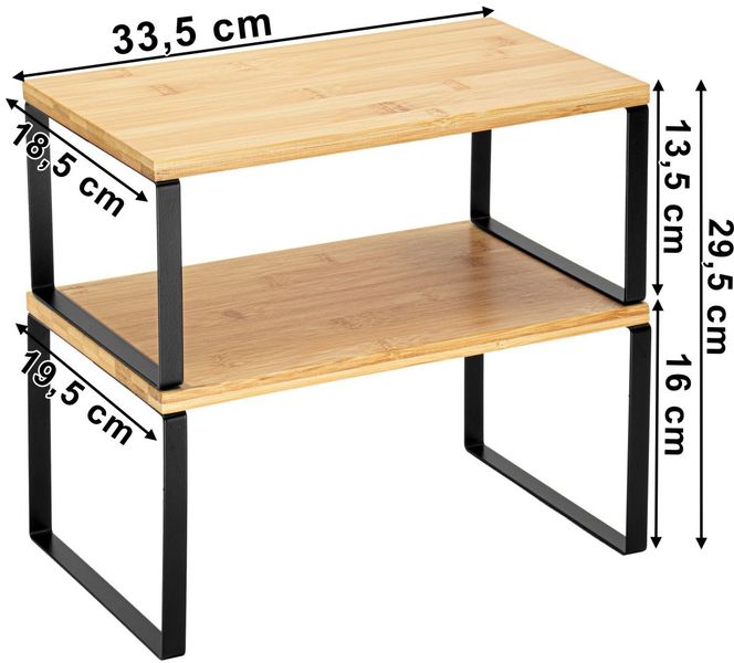 Zestaw 2 półek bambusowych GINGER zdjęcie 2
