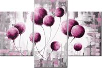 60 90CM OBRAZ 3 ELEM ABSTRAKCYJNE DMUCHAWCE FUKSJI ŚCIENNY DRUK PŁÓTNO