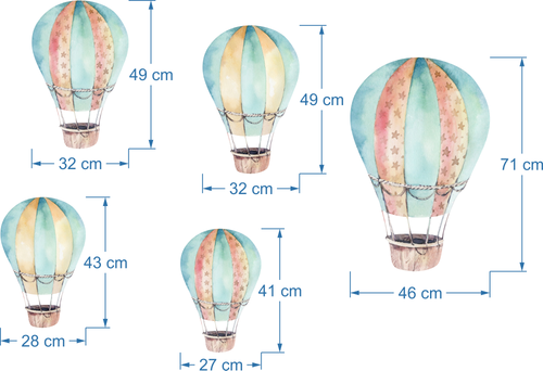 NAKLEJKI na ścianę ścienne BALONY do pokoju dziecka zestaw M na Arena.pl