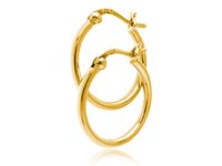 POZŁACANE KOLCZYKI GŁADKIE KOŁA KÓŁKA 2CM POŁYSK