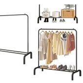 Wieszak na Ubrania Stojący Szafka Metalowa Stojak na Buty Składany