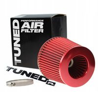 STOŻEK FILTR POWIETRZA SPORTOWY ŚR. 76MM DŁ.125MM CZERWONY TURBO TUNINGOWY