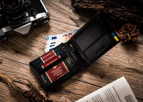 portfel męski w orientacji poziomej ze skóry naturalnej - peterson na Arena.pl