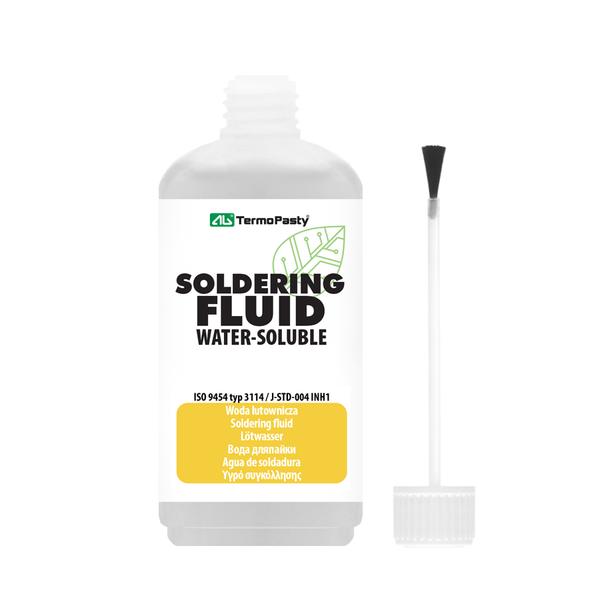 Woda lutownicza 50ml z pędzelkiem do lutowania zaśniedziałych kabli i cynku zdjęcie 1