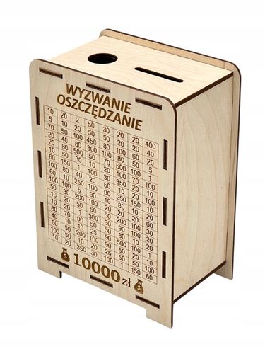 SKARBONKA WYKREŚLANA drewniana WYZWANIE OSZCZĘDZANIE Ślub TWÓJ GRAWER na Arena.pl