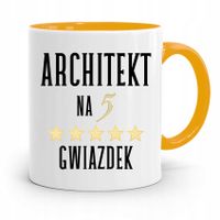 Kubek Żółty Architekta Architekt Na 5 Gwiazdek Z Nadrukiem Ze Zdjęciem