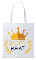 Dla Brata Na Prezent Torba Eco Biała Shopper Z Nadrukiem Ze Zdjęciem