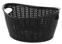 Koszyk kosz owalny organizer WILLOW 3,3 l czarny ażurowy sweterkowy wzór