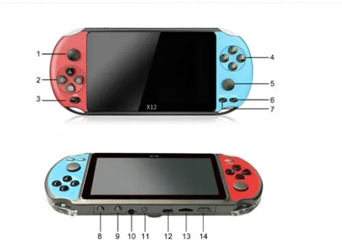 PRZENOŚNA KONSOLA X12 PLUS 5000 GIER 32GB 7 CALI POLSKIE MENU na Arena.pl