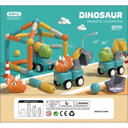 WOOPIE Klocki Magnetyczne Dinozaury Konstrukcyjne 84 el. na Arena.pl