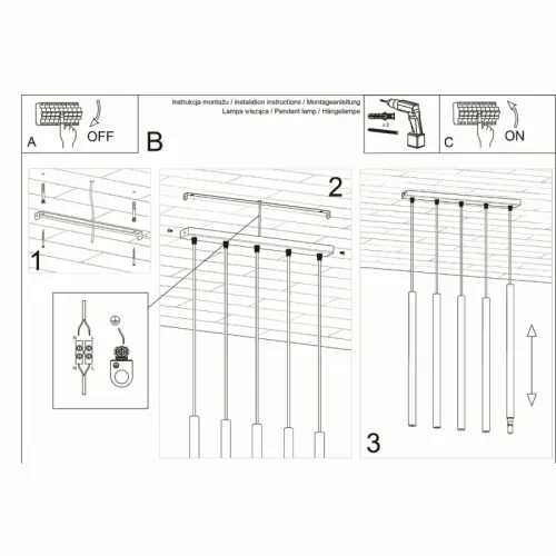 Lampa wisząca PASTELO 5 biała na Arena.pl