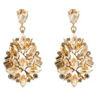 Kolczyki złote szampańskie wiszące efektowne KOKONET 3-0365