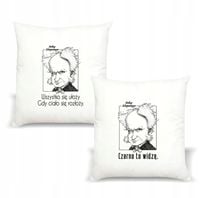 Poduszka z nadrukiem PREZENT CZARNO TO WIDZĘ