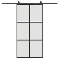 Drzwi przesuwne z zestawem okuć czarne 102,5x205 cm