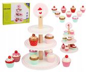 DREWNIANY ZESTAW PATERA Z CIASTECZKAMI BABECZKAMI CIASTECZKA ZESTAW KUCHNIA