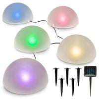 TG55962 LAMPA SOLARNA PÓŁKULA KOLOROWE 5SZT 5 LED WBIJANA LAMPY SOLARNE