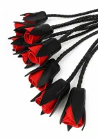 hidden desire genuine leather roses whip elegancki bat z rączką i motywem