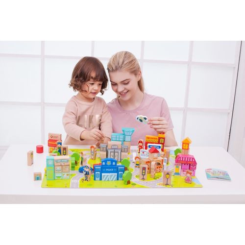 CLASSIC WORLD Drewniane Klocki Zbuduj Miasto na Arena.pl